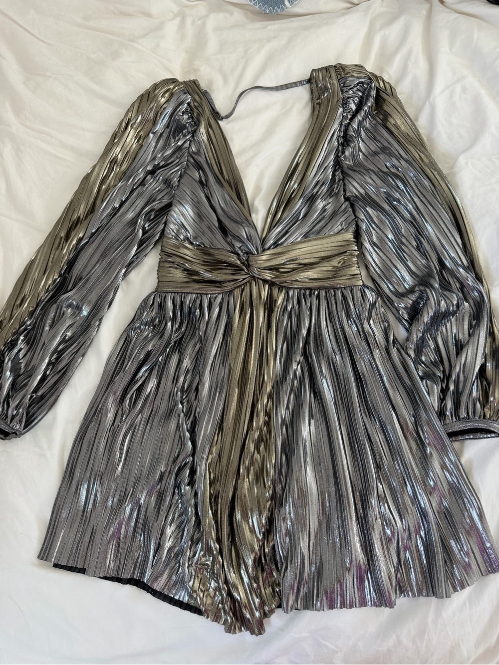 Sabina Musayev Mini Dress - Shimmer Silver
